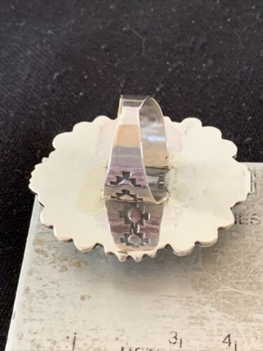 Southwestern Navajo Blue Kingman Turquoise Ring | Sterling Silver | Sz 9 | 01643