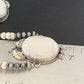 Navajo Pearls White Buffalo Turquoise Necklace Pendant | Sterling Silver | Authentic Native American Handmade | 10804