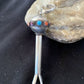 Navajo Blue Turquoise Multi-Color Naja Pendant | Sterling Silver | Authentic Native American Handmade | 01156