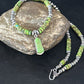 Navajo Green Turquoise Necklace Pendant | Sterling Silver | 22" | Authentic Native American Handmade | 14605