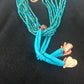 Men's Turquoise Bead 9 Strand Navajo Pearls Necklace | Sterling Silver | Native American Handmade | 8451