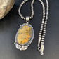 Navajo Bumblebee Jasper Pendant Necklace | Sterling Silver | Authentic Native American Handmade | 14202