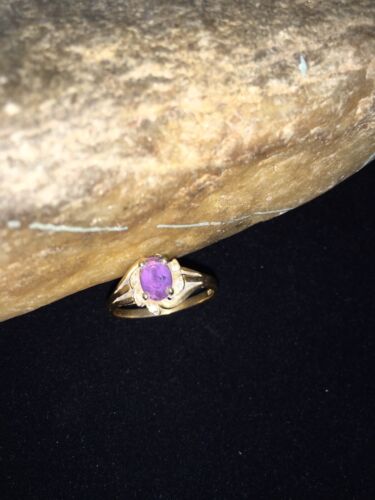 Navajo Faceted Purple Amethyst Ring | Sterling Silver | Sz 8.5 | Authentic Native American Handmade | 01786