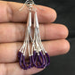 Handmade Liquid Silver Heishi Beads Earrings | Purple Sugilite | Sterling Silver | 2" | 1997