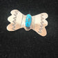 Kingman Turquoise Pin | Navajo Sterling Silver | Authentic Native American | 8666