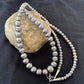Navajo Pearls Sterling Silver Necklace | Hand-Stamped Bench Beads | 36" | Southwestern | 93336