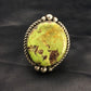 Navajo Green Gaspeite Ring | Sterling Silver | Sz 8.25 | Authentic Native American Handmade | 2593