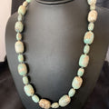 Navajo Blue Turquoise Bead Necklace | Sterling Silver | 20" | Authentic Native American Handmade | 12965