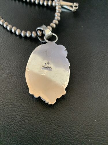 Men's Navajo Blue Dry Creek Turquoise Pendant Necklace | Sterling Silver | 12972