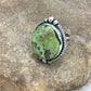 Navajo Green Gaspeite Ring | Sterling Silver | Sz 8.25 | Authentic Native American Handmade | 2593