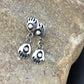 Navajo White Opal Bear Paw Dangle Earrings | Sterling Silver | 1.30" | Authentic Native American Handmade | 8694