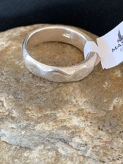 Navajo Women's White Sterling Silver Ring | Sz 7 | Authentic Native American Handmade | 1734