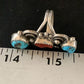 Navajo Kingman Turquoise Coral Ring | Authentic Native American Sterling Silver | Multi-Stone | Sz 8 | 14129