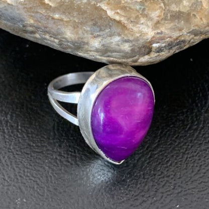 Native American Women's Navajo Purple Sugilite Ring | Sterling Silver | Sz 9 | 10863