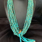 Men's XL Santo Domingo Blue Turquoise Shell Bead Jacla Necklace | 36" | 13187