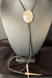 Native American Men's Bolo Tie | Hopi Kokopelli | Sterling Silver | 13760