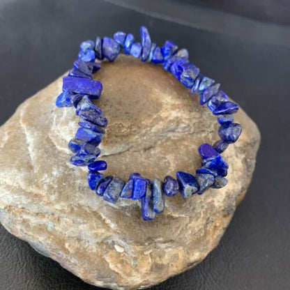 Native American Lapis Bead Bracelet | Stretch | 7" Adjustable | Men's Women's | 13314