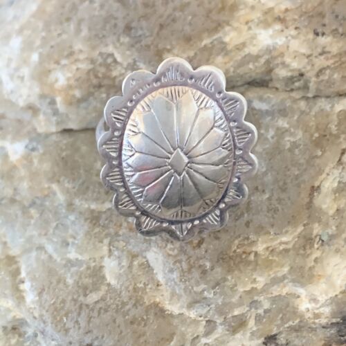 Native American Old Pawn Navajo Concho Ring | Sterling Silver | Sz 4.5 | 10878