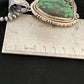 Navajo Green Spiderweb Turquoise Pendant Necklace | Sterling Silver | Authentic Native American Handmade | 2983