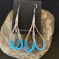 Handmade Liquid Silver Heishi Dangle Earrings | Blue Turquoise | Sterling Silver | 2" | 13049