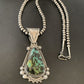 Men's Navajo Green Spiderweb Turquoise Pendant | Sterling Silver Necklace | Authentic Native American Handmade | 1978