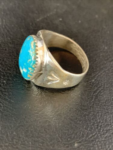 Navajo Blue Kingman Turquoise Ring | Sterling Silver | Sz 10 | Authentic Native American Handmade | 14150