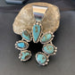 Navajo Southwestern Spiderweb Turquoise Pendant | Authentic Native American Sterling Silver | Naja | 2223