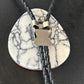 Men's Santo Domingo Bolo Tie | Turquoise Spiny Oyster | Sterling Silver Tips | Native American Handmade | 14632
