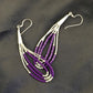 Handmade Liquid Silver Heishi Beads Purple Sugilite Earrings | Sterling Silver | 2" | 1989