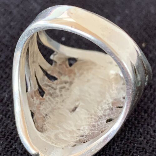 Native American Gaspeite, Onyx & Opal Inlay Ring | Sterling Silver | Sz 7 | 01488
