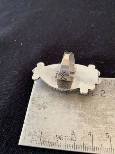 Navajo Blue Spiderweb Turquoise Ring | Sterling Silver | Sz 7 | Authentic Native American Handmade | 1641