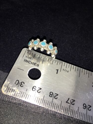 Navajo Women's Blue Turquoise Ring | Sterling Silver | Sz 6.25 | Authentic Native American Handmade | 01785