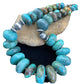 Navajo Pearl Sterling Silver Necklace | Graduated Blue Chunky Turquoise | Authentic Native American | 24" | 1743
