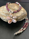 Navajo Sterling Silver Wild Horse Pendant | Authentic Native American Purple Spiny Oyster Necklace | Multi-Stone | 12330