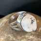 Navajo White Buffalo Turquoise Ring | Sterling Silver | Sz 9.5 | Authentic Native American Handmade | 1445