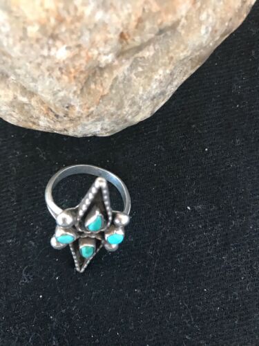 Navajo Turquoise Multi-Stone Ring | Authentic Native American Sterling Silver | Sz 7.5 | 8206 - Masha USA