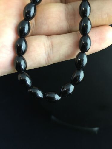 Navajo Black Onyx Necklace | Sterling Silver | 17" | Authentic Native American Handmade | 10030 - Masha USA