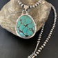 Navajo Blue Spiderweb Turquoise Pendant | Sterling Silver | Authentic Native American Handmade | 10673