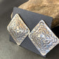 Southwestern Women's Navajo Stamped Earrings | Sterling Silver | Authentic Native American Handmade | 1675