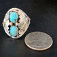 Navajo Kingman Turquoise Multi-Stone Ring | Authentic Native American Sterling Silver | Sz 12 | 14167