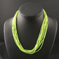 Navajo Green Gaspeite Heishi Necklace | 10 Strand | Sterling Silver | 17" | 10256
