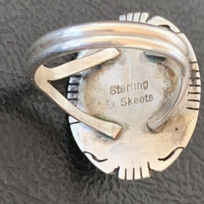 Southwestern Men's Old Pawn Navajo Black Onyx Ring | Sterling Silver | Sz 6 | 10408