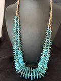Native American Santo Domingo Shell Chip Turquoise Necklace | 26" | 11999