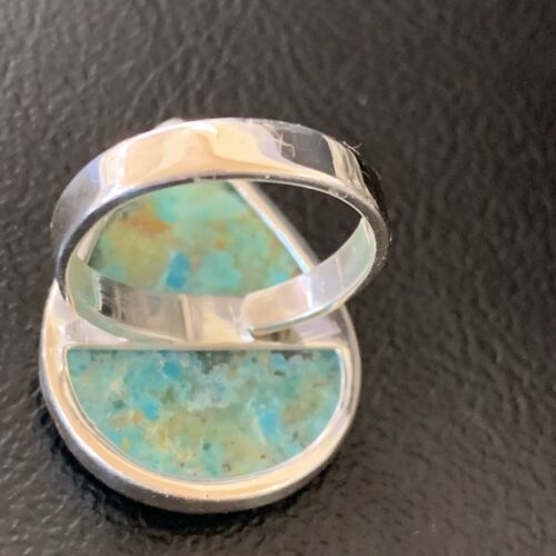 Navajo Blue Kingman Turquoise Ring | Sterling Silver | Sz 8 | Authentic Native American Handmade | 12787
