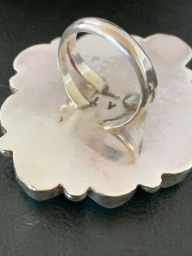 Navajo Turquoise Cluster Ring | Authentic Native American Sterling Silver | Multi-Stone | Sz 10 | 02193