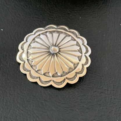 Authentic Native American Navajo Pin | Sterling Silver Stamped Design | Handmade | 1207