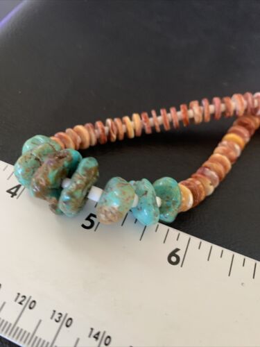 Navajo Turquoise | Purple Spiny Oyster | Pink Shell Necklace | Sterling Silver | Native American Handmade | 30" | 12255