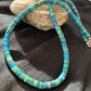Navajo Pearls Azurite Heishi Necklace | Sterling Silver | 20" | Authentic Native American Handmade | 1037