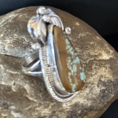 Navajo Blue Turquoise #8 Rings | Sterling Silver | Sz 9.5 | Authentic Native American Handmade | 14287