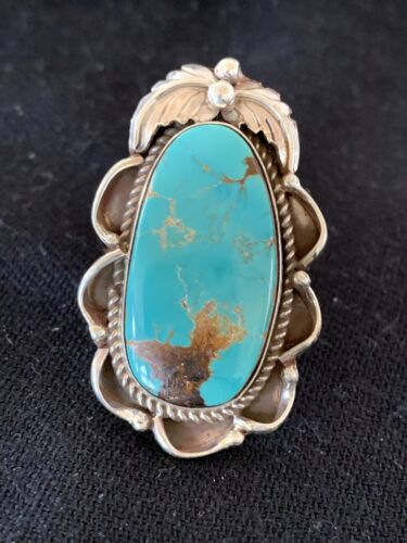 Native American Men's Navajo Blue Royston Turquoise Ring | Sterling Silver | Sz 9 | 00673